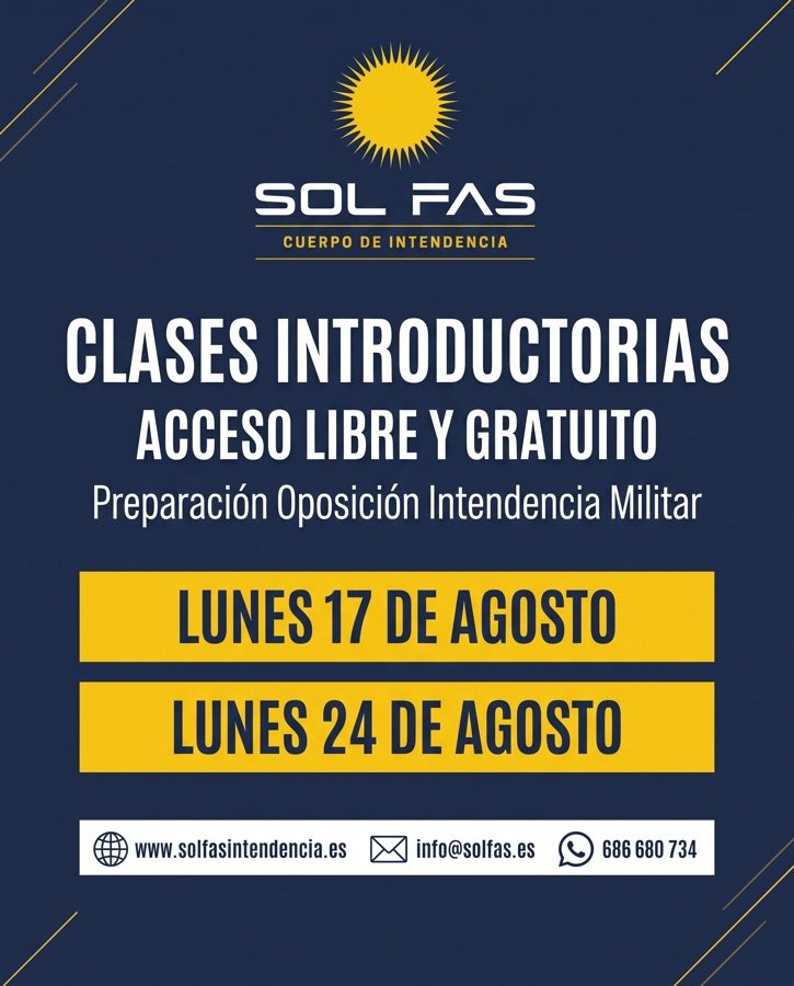 SOL FAS - Cuerpo de Intendencia - Clases introductorias gratuitas, lunes 17 y 24 de agosto